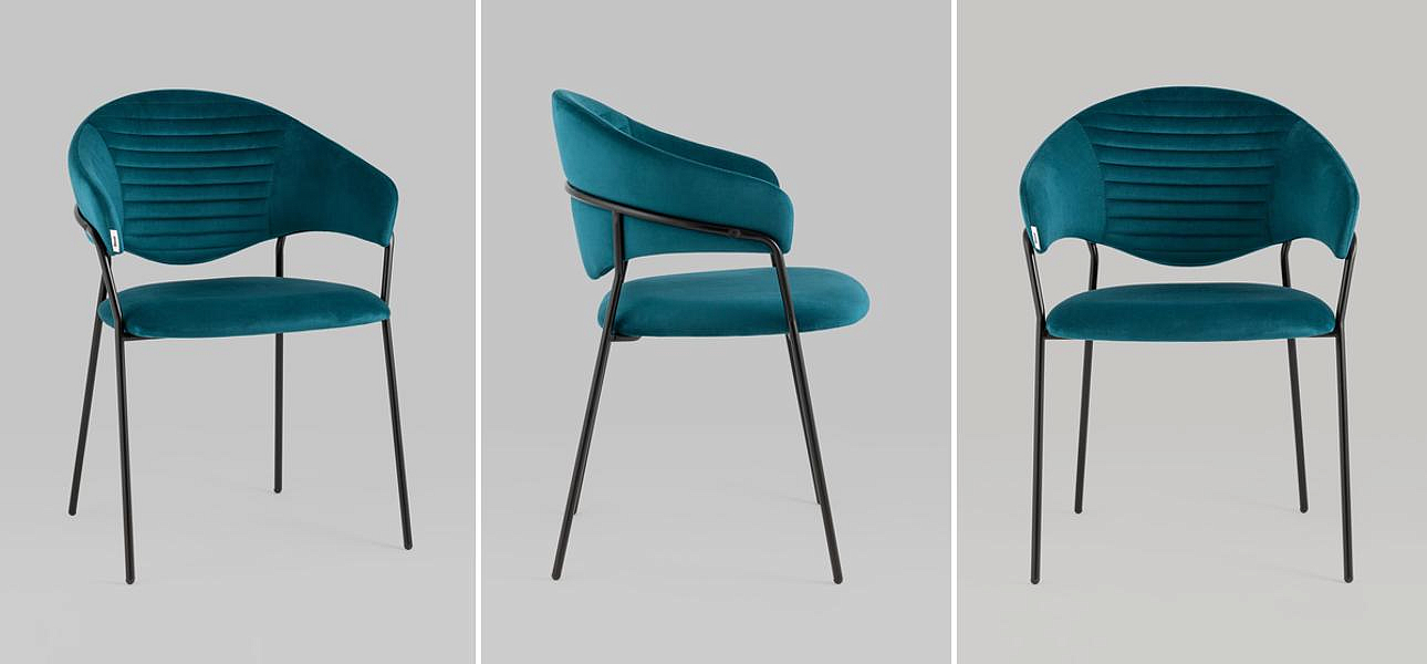 Стул Alexis Chair Сине-Зеленый Велюр Стул Alexis Chair Сине-Зеленый Велюр - Loft-Concept в Брянске