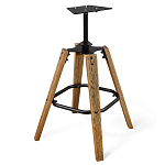 Барный стул со спинкой и подлокотниками на 4-х деревянных ножках Douglas Rhombus Коричневый Велюр варинант исполнения - 5 | Loft Concept в Брянске