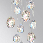 Люстра каскадная с 11-ю круглыми плафонами из рельефного стекла Disc Light варинант исполнения - 3 | Loft Concept в Брянске