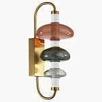 Бра с плафоном из разноцветного стекла Glass Peonies варинант исполнения - 2 | Loft Concept в Брянске