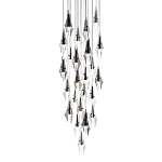 Люстра каскадная с 24-мя рельефными прозрачными плафонами в форме лепестков Glass Pod  варинант исполнения - 1 | Loft Concept в Брянске