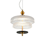 Подвесной светильник многослойный из рифленого прозрачного стекла Academy of Light варинант исполнения - 2 | Loft Concept в Брянске