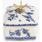 Фарфоровая шкатулка с бронзовой стрекозой Blue and White варинант исполнения - 5 | Loft Concept в Брянске