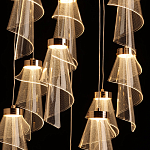 Люстра каскадная с 10-ю прозрачными плафонами Wave Line варинант исполнения - 7 | Loft Concept в Брянске