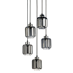 Люстра с 5-ю плафонами серого цвета Smoked Prism варинант исполнения - 1 | Loft Concept в Брянске