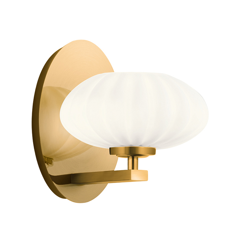  Бра с круглым плафон из матового белого стекла Kichler Золотой Белый Бежевый в Брянске | Loft Concept 