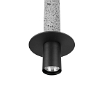 Подвесной светильник с узким цилиндрическим плафоном и черным металлическим декором Concrete Pipe варинант исполнения - 6 | Loft Concept в Брянске