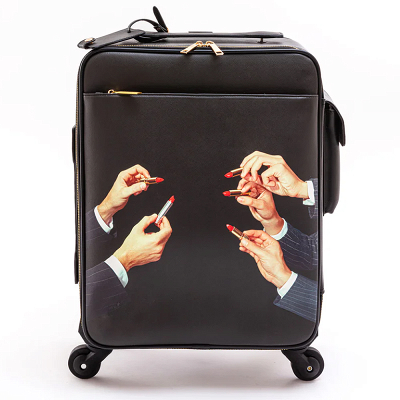 Чемодан дорожный SELETTI Travel Kit Trolley Lipstick Black Черный Мульти Чемодан дорожный SELETTI Travel Kit Trolley Lipstick Black Черный Мульти в Брянске | Loft Concept