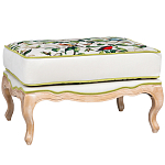 Банкетка золотистая из натурального бука с изображением птиц и цветов Blooming Birds варинант исполнения - 1 | Loft Concept в Брянске