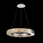 Люстра серебряная в форме кольца с мозаичным хрустальным оформлением Sparks of Crystal варинант исполнения - 1 | Loft Concept в Брянске