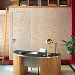 Обои с вышивкой ручной работы Glyph Original colourway on wool sateen варинант исполнения - 1 | Loft Concept в Брянске