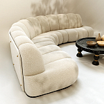 Диван Limoges полукруглой формы с обивкой букле молочного цвета варинант исполнения - 3 | Loft Concept в Брянске