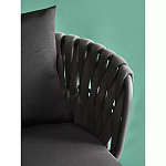 Стул мягкий с декором в виде плетеных лент на спинке и подлокотниках Semicircular Chair Decorated with Ribbons варинант исполнения - 6 | Loft Concept в Брянске