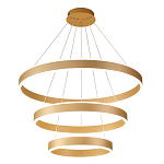 Люстра подвесная светодиодная с тремя золотистыми кольцами Ring Horizontal варинант исполнения - 1 | Loft Concept в Брянске