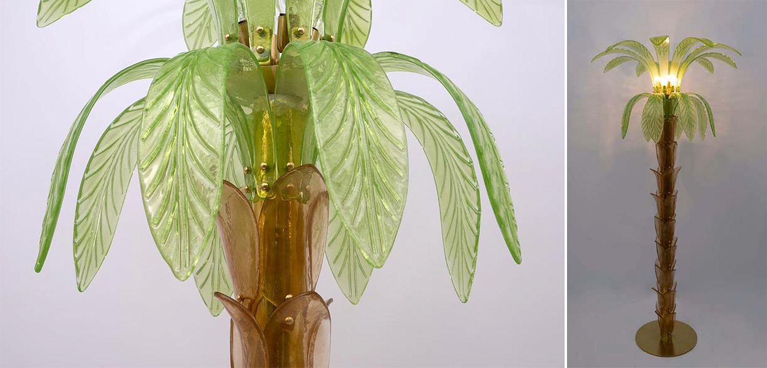 Дизайнерская Торшер Пальма из Стекла Модерн ХХ века Pair Of Murano Glass And Brass Palm Tree Floor Lamp Дизайнерская Торшер Пальма из Стекла Модерн ХХ века Pair Of Murano Glass And Brass Palm Tree Floor Lamp - Loft-Concept в Брянске