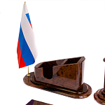 Настольный письменный набор с часами из природного камня обсидиана  Contract Extended варинант исполнения - 3 | Loft Concept в Брянске