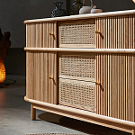 Дизайнерский комод овальный с фактурным фасадом и вставками из плетеных элементов Ambar варинант исполнения - 3 | Loft Concept в Брянске