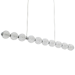 Подвесной линейный светодиодный светильник Crystal Globule Linear Hanging Lamp Chrome варинант исполнения - 1 | Loft Concept в Брянске