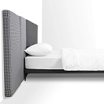 Кровать с большим мягким изголовьем Unity Dark Grey Bed варинант исполнения - 5 | Loft Concept в Брянске