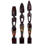 Комплект из трёх деревянных статуэток в виде аборигенов Three Aborigines Figurines варинант исполнения - 3 | Loft Concept в Брянске