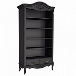 Стеллаж черный широкий из массива бука с 5-ю полками и 2-мя ящиками Black Provence варинант исполнения - 1 | Loft Concept в Брянске