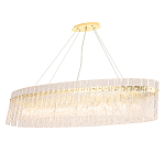 Люстра подвесная овальная с рельефными стеклянными панелями и золотым металлическим каркасом Textured Glass Chandelier варинант исполнения - 2 | Loft Concept в Брянске