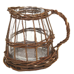 Кашпо стеклянное в плетёной корзине Mistress варинант исполнения - 1 | Loft Concept в Брянске