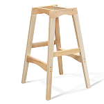 Барный стул со спинкой на 4-х деревянных ножках Голубой Велюр Ava Charm варинант исполнения - 3 | Loft Concept в Брянске