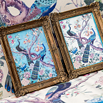 Постер в раме в стиле шинуазри Павлины на дереве Chinoiserie Imperial Garden Peacocks on a Tree Poster варинант исполнения - 3 | Loft Concept в Брянске