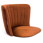 Барный стул со спинкой на 4-х деревянных ножках Оранжевый Велюр Ava Charm варинант исполнения - 3 | Loft Concept в Брянске