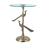 Столик с круглой стеклянной столешницей и корпусом в виде двух павлинов на ветке Table Two Peacocks варинант исполнения - 4 | Loft Concept в Брянске