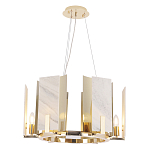 Люстра подвесная круглая с мраморными прямоугольными вставками и золотым основанием Диаметр 55 см Marble square Chandelier варинант исполнения - 4 | Loft Concept в Брянске