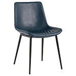 Стул с обивкой из экокожи темно-синего цвета RHOMBUSES UPHOLSTERY варинант исполнения - 1 | Loft Concept в Брянске