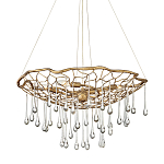 Люстра подвесная золотого цвета с металлическим сетчатым основанием и стеклянными каплевидными подвесками Hinkley варинант исполнения - 1 | Loft Concept в Брянске