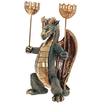 Подсвечник в виде дракона Dragon Candlestick Green Gold варинант исполнения - 2 | Loft Concept в Брянске