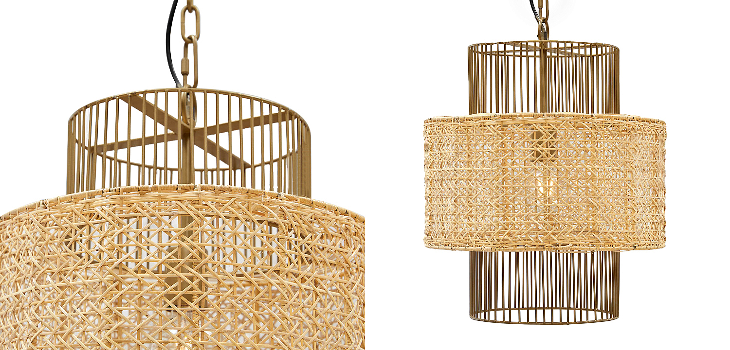 Люстра с плафоном из ротанга Raquel Wicker Chandelier Люстра с плафоном из ротанга Raquel Wicker Chandelier - Loft-Concept в Брянске