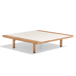 Дизайнерский кофейный стол из дерева с керамической столешницей уличный SWAY Coffee Table варинант исполнения - 6 | Loft Concept в Брянске