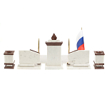Настольный письменный набор из мрамора и лемезита с гербом и флагом России Marble Accessory варинант исполнения - 6 | Loft Concept в Брянске