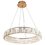 Кольцевая люстра с декором из мрамора и хрусталя Dione Ring Marble Crystal Chandelier варинант исполнения - 3 | Loft Concept в Брянске