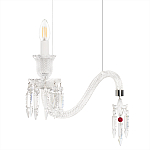 Подвесной светильник стеклянный в виде канделябра Curved Glass Chandelier варинант исполнения - 3 | Loft Concept в Брянске