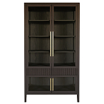 Витрина Primo со стеклянными фасадами и 2 ящиками Темный орех варинант исполнения - 7 | Loft Concept в Брянске