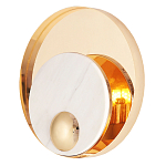 Бра с круглым плафоном из белого мрамора и золотистым металлическим обрамлением  Ginger & Jagger варинант исполнения - 1 | Loft Concept в Брянске