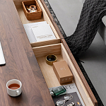 Кофейный стол из массива дерева с выдвижными ящиками Coffee Walnut Table варинант исполнения - 7 | Loft Concept в Брянске