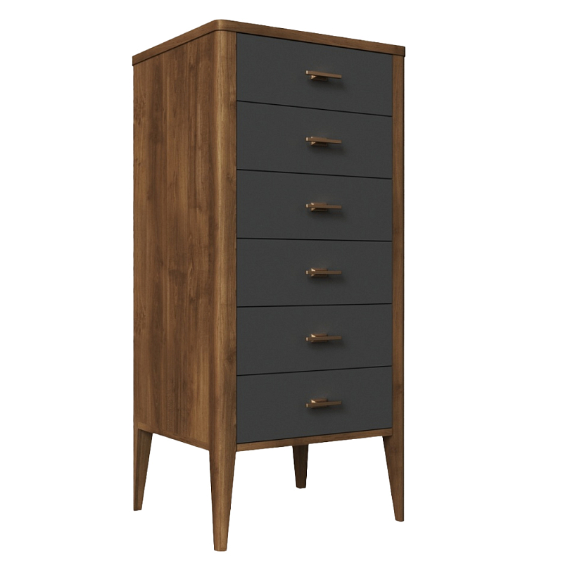 Комод из массива бука с 6-ю ящиками Tasteful Furniture Серый Коричневый Комод из массива бука с 6-ю ящиками Tasteful Furniture Серый Коричневый в Брянске | Loft Concept