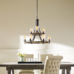 Люстра с цилиндрическим плафонами из толстого волнистого стекла в индустриальном стиле Feiss варинант исполнения - 7 | Loft Concept в Брянске