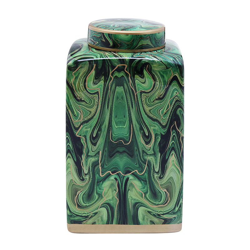 Ваза с малахитовым узором MALACHITE Малахит Золотой в Брянске | Loft Concept 