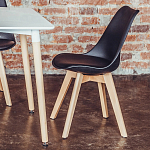 Стул с основой из пластика и мягким сиденьем Arvika Black варинант исполнения - 9 | Loft Concept в Брянске