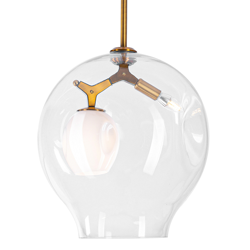 Подвесной светильник Terrarium Pendant Латунь Белый Прозрачное Стекло Подвесной светильник Terrarium Pendant Латунь Белый Прозрачное Стекло в Брянске | Loft Concept