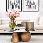 Дизайнерский журнальный стол с круглой столешницей на 3-х геометрических ножках Lehumod варинант исполнения - 4 | Loft Concept в Брянске