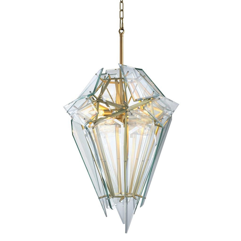 Люстра Chandelier Shard gold Золотой Прозрачное Стекло Люстра Chandelier Shard gold Золотой Прозрачное Стекло в Брянске | Loft Concept